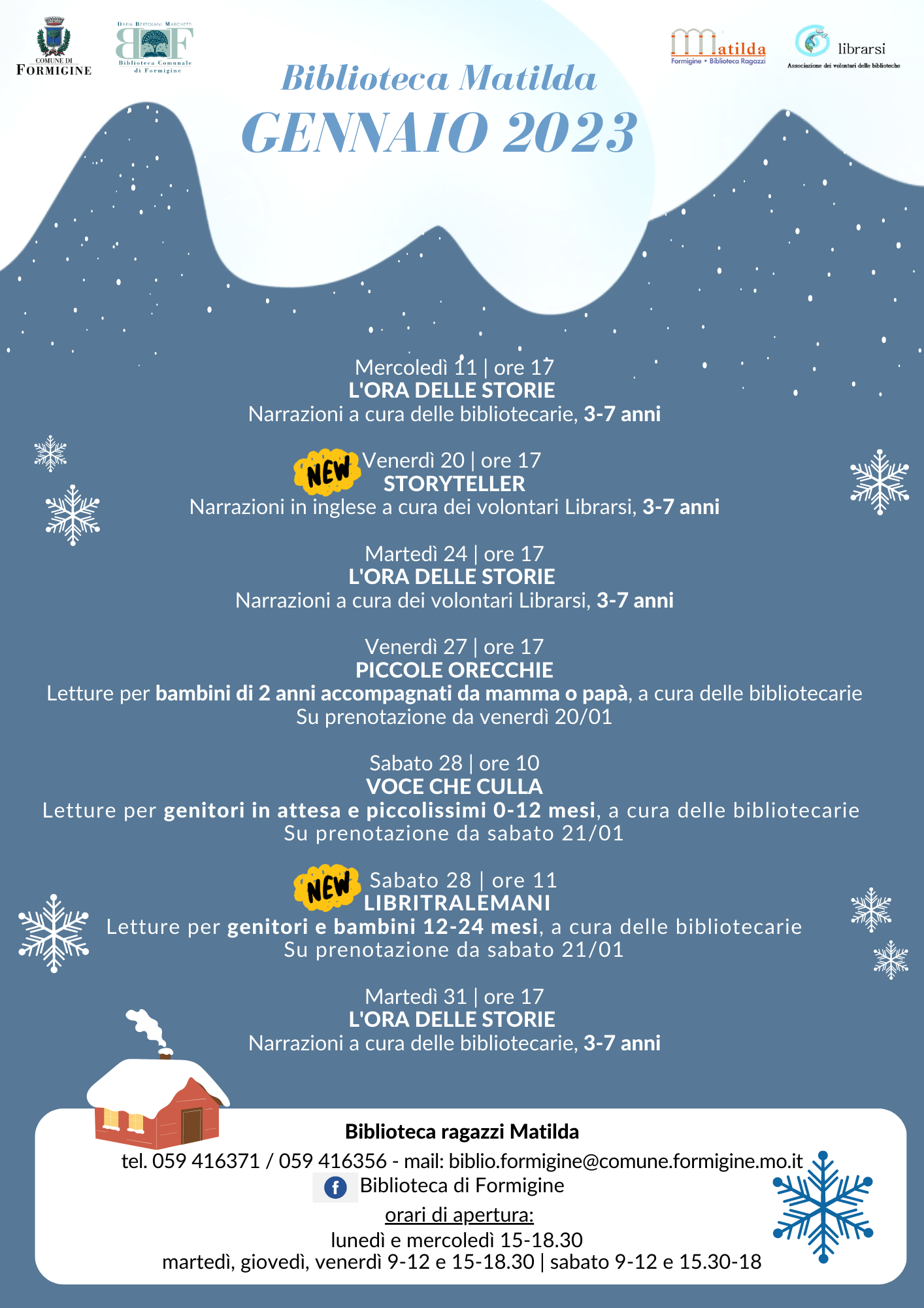 Gennaio in Biblioteca Ragazzi Matilda