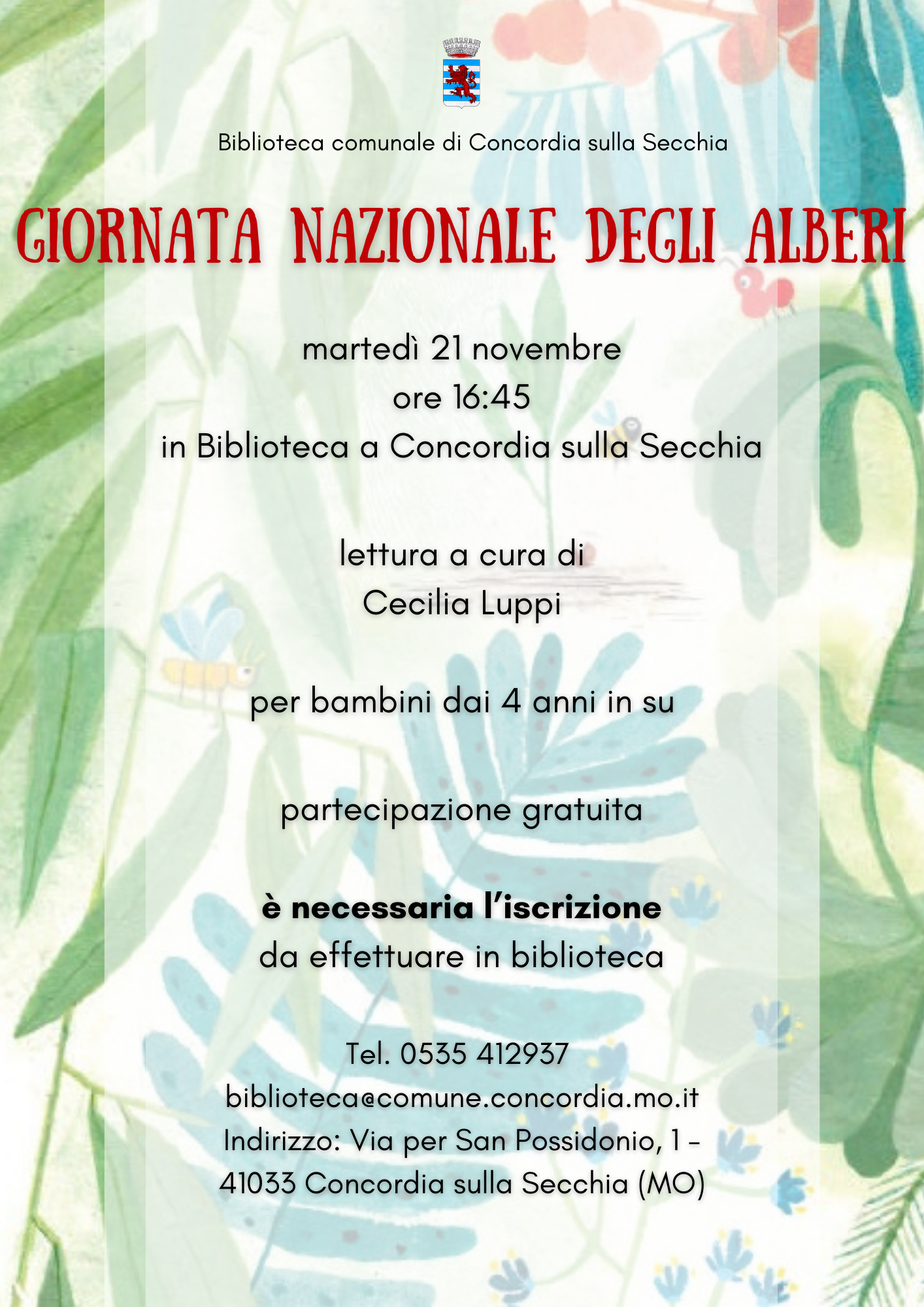 Giornata nazionale degli alberi : letture in biblioteca