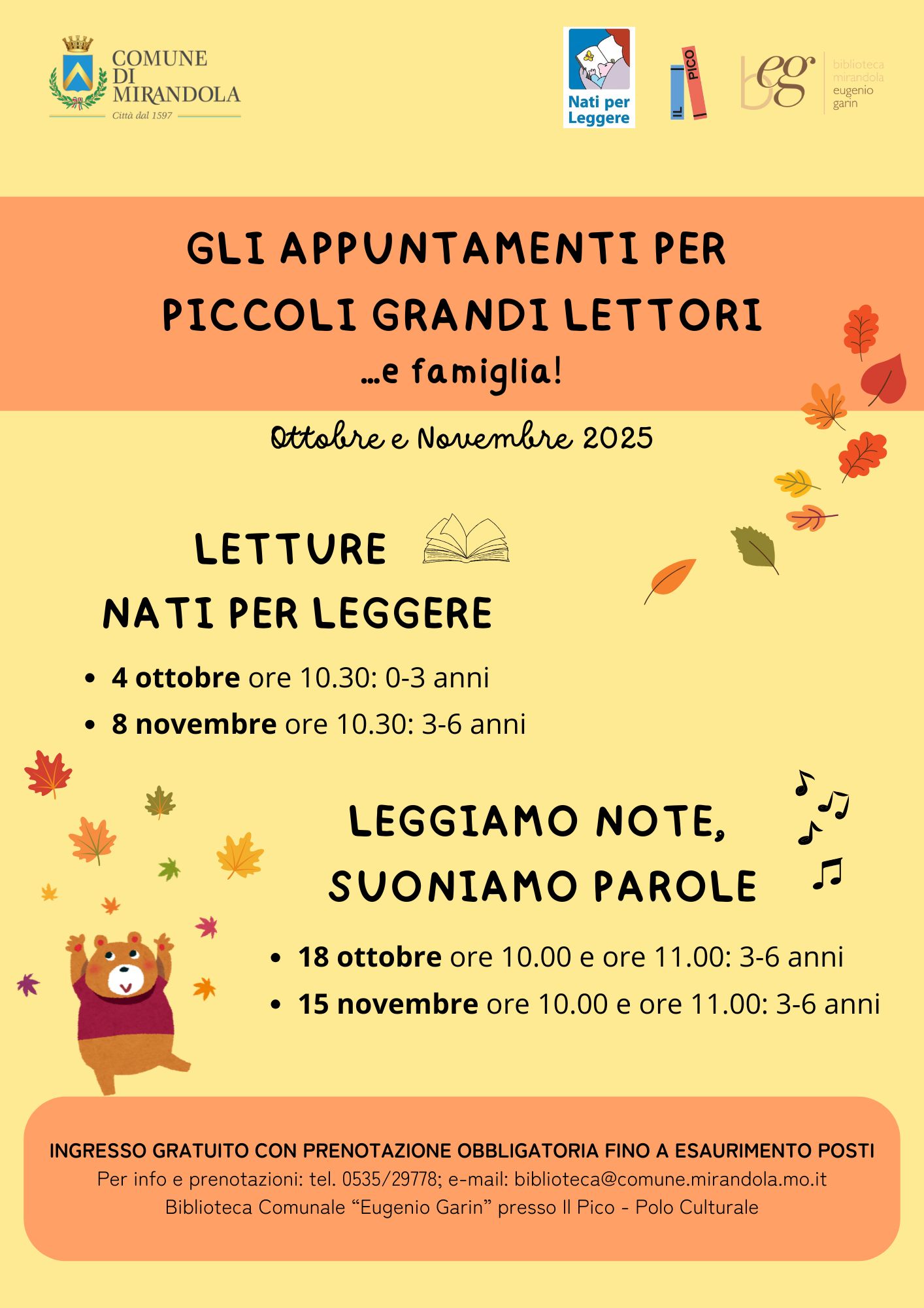 Appuntamenti per piccoli grandi lettori